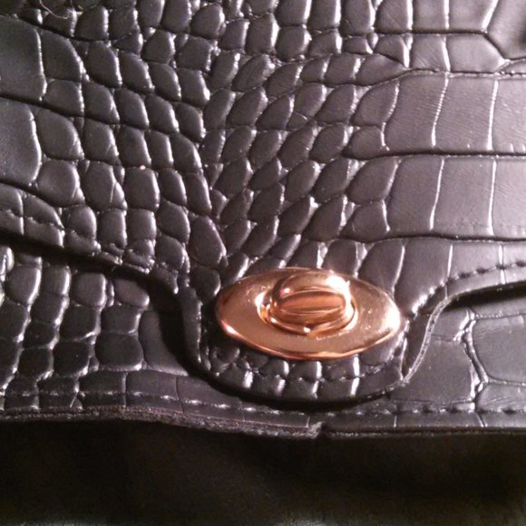 Faux Leather Black Mini Handbag - Picture 6 of 13